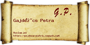 Gajdács Petra névjegykártya